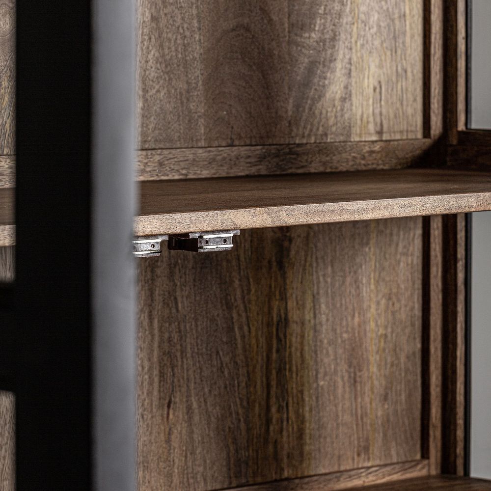 Armoires - Vitrine en bois de mangue noir en 135x40x210 cm - VICAL