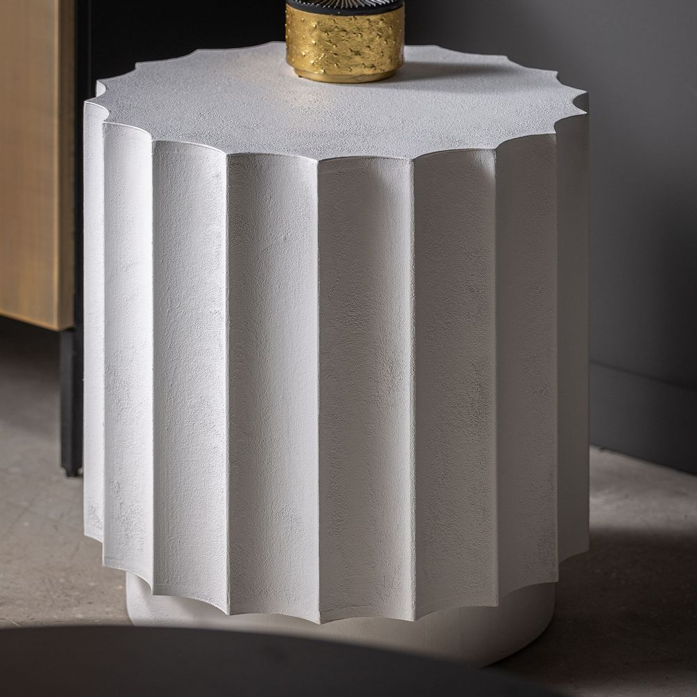 Autres tables - Table basse en résine blanc usé en 50x50x50 cm - VICAL