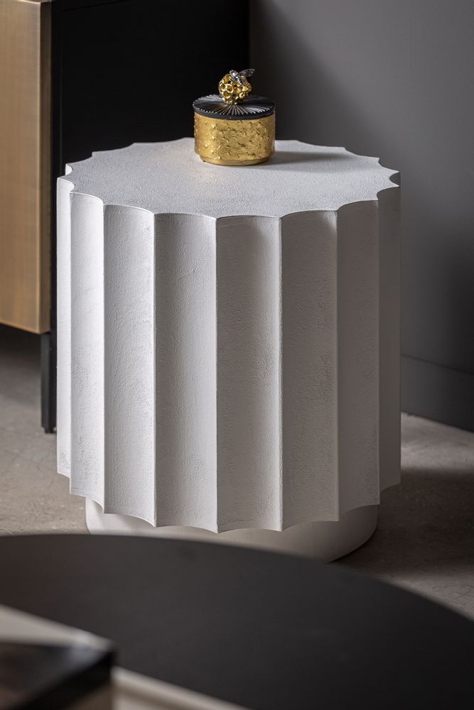 Autres tables - Table basse en résine blanc usé en 50x50x50 cm - VICAL
