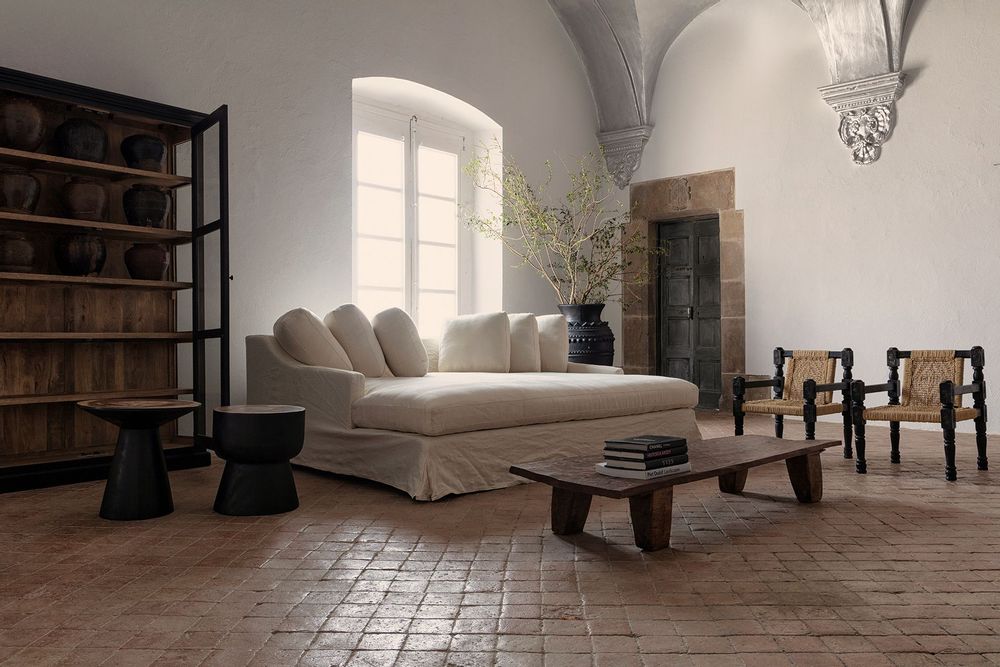 Canapés - Sofa en polyester crème en 250x175x92 cm - VICAL