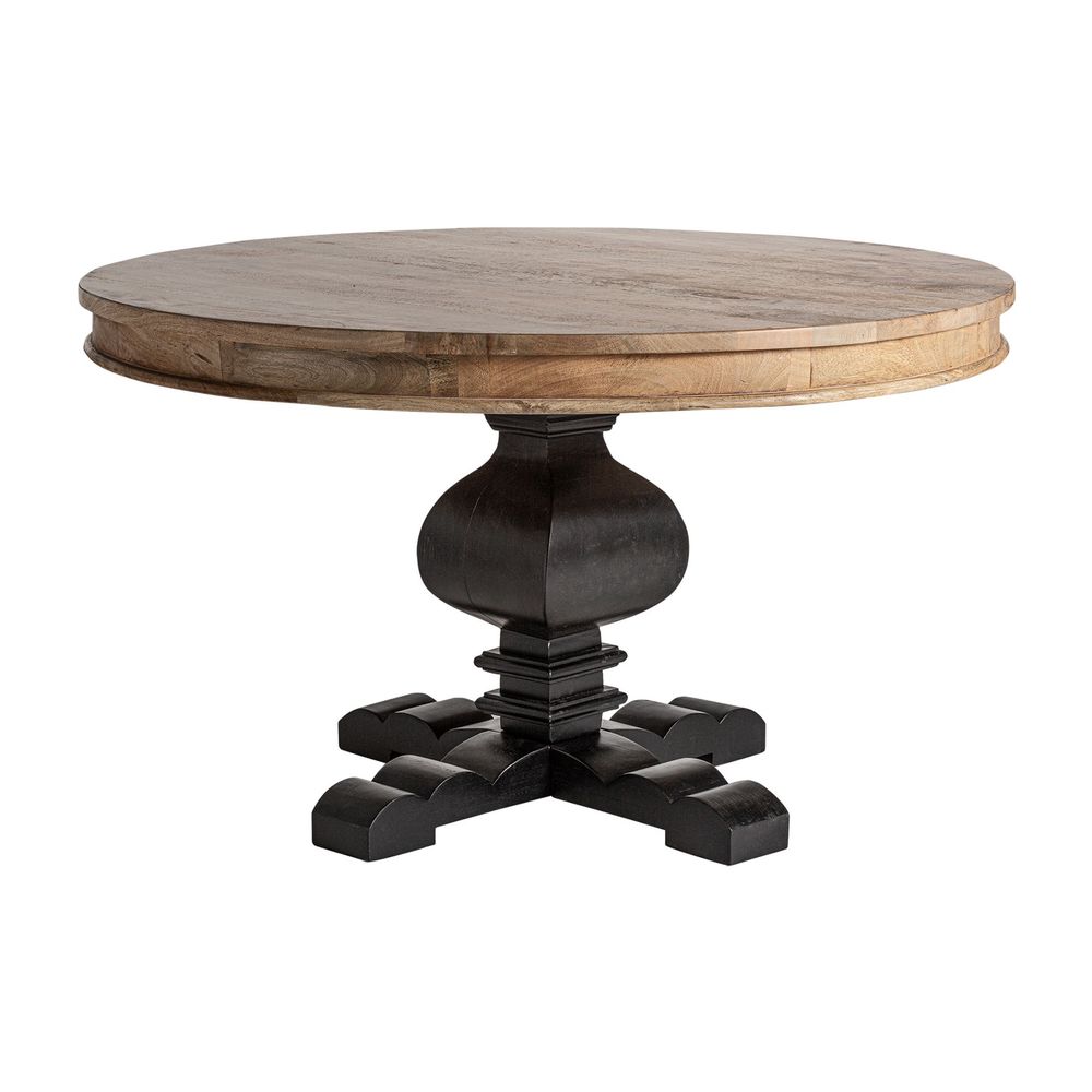 Tables Salle à Manger - Table salon en bois de mangue noir en 130x130x77 cm - VICAL