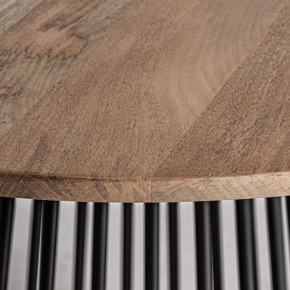 Dining Tables - Black mango wood living room table in 120x120x77 cm - VICAL