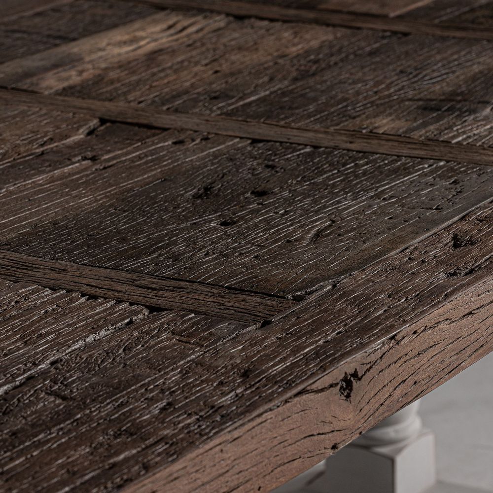 Dining Tables - Living room table in white recycled elm wood in 200x101x78 cm - VICAL