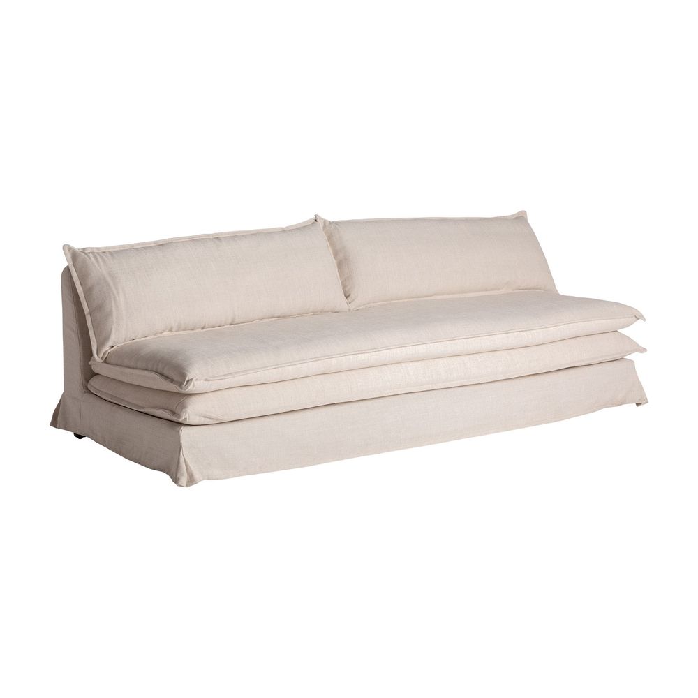 Canapés - Sofa en bois de pin blanc cassé en 230x95x86 cm - VICAL