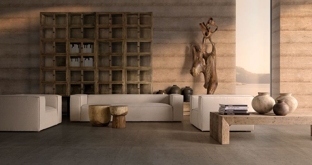 Canapés - Sofa en lin blanc cassé  en 280x98x68 cm - VICAL