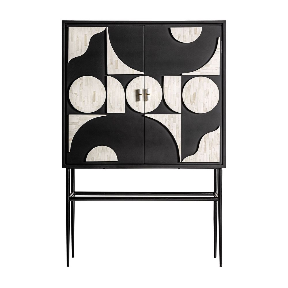 Armoires - Armoire en bois mdf noir en 100x40x151 cm - VICAL