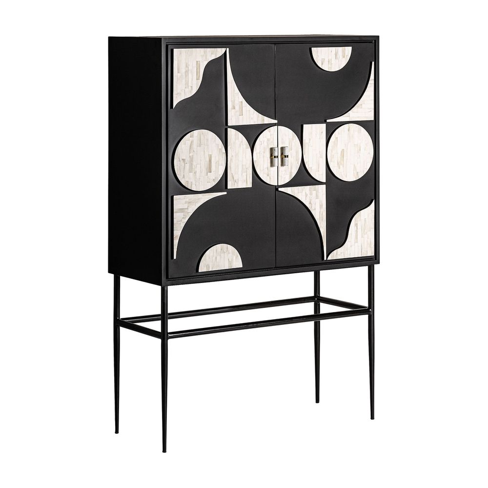 Armoires - Armoire en bois mdf noir en 100x40x151 cm - VICAL