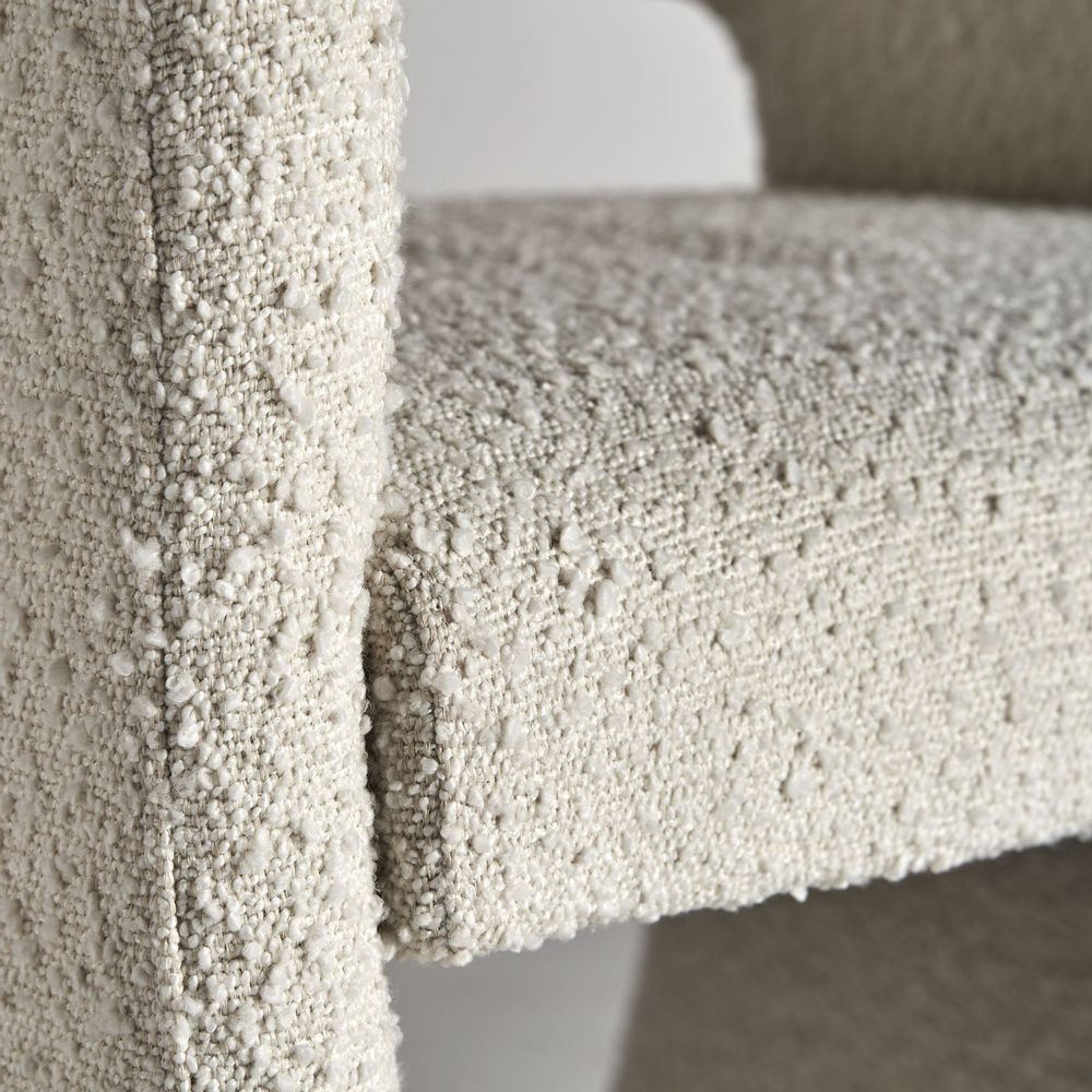 Chairs - Off-white looped cotton chair in 58x56x79 cm - VICAL