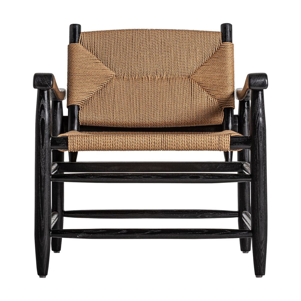 Fauteuils - Fauteuil en bois d´hévéa noir en 66x74x73 cm - VICAL