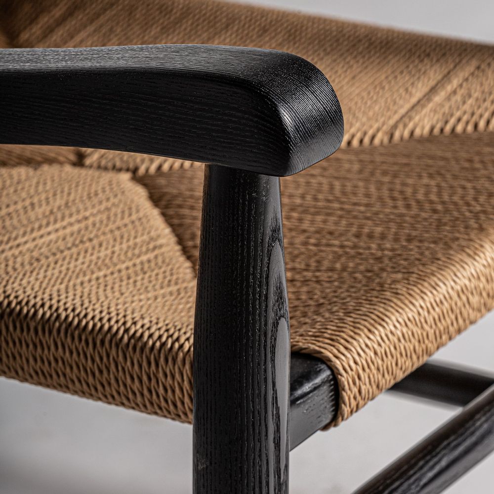 Fauteuils - Fauteuil en bois d´hévéa noir en 66x74x73 cm - VICAL