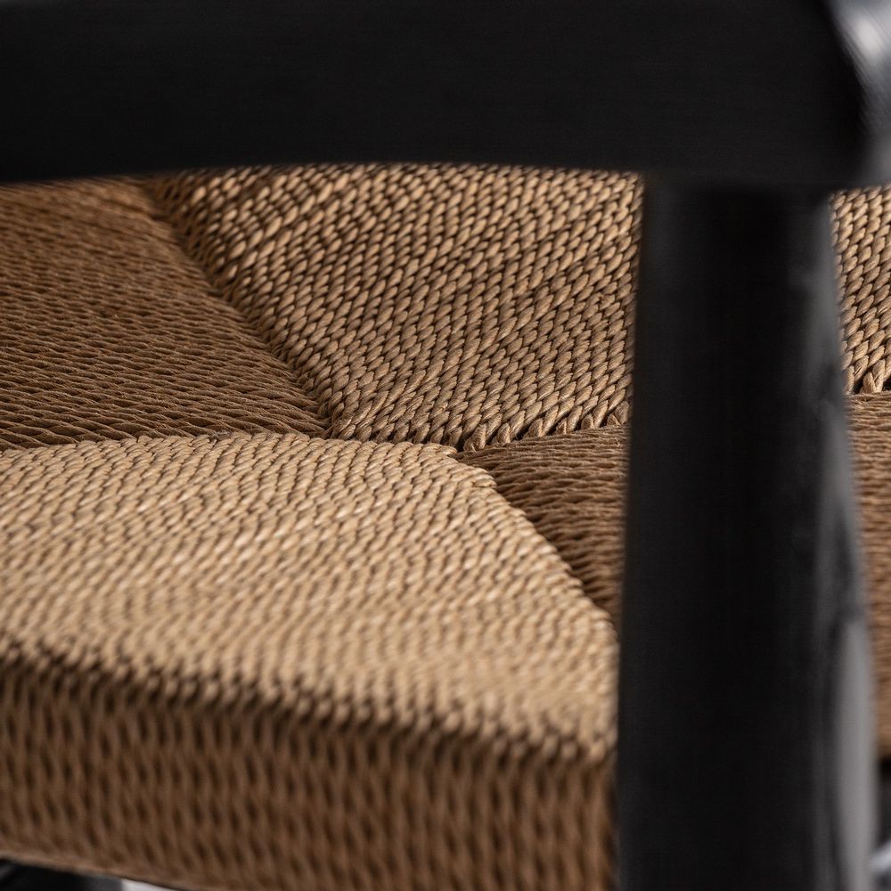 Fauteuils - Fauteuil en bois d´hévéa noir en 66x74x73 cm - VICAL