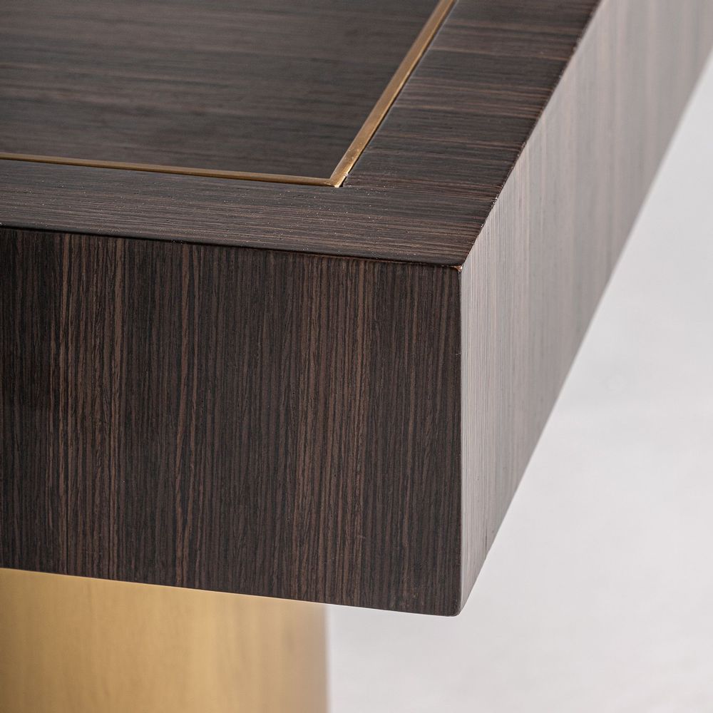 Other tables - Brown pine wood coffee table in 50x50x52 cm - VICAL