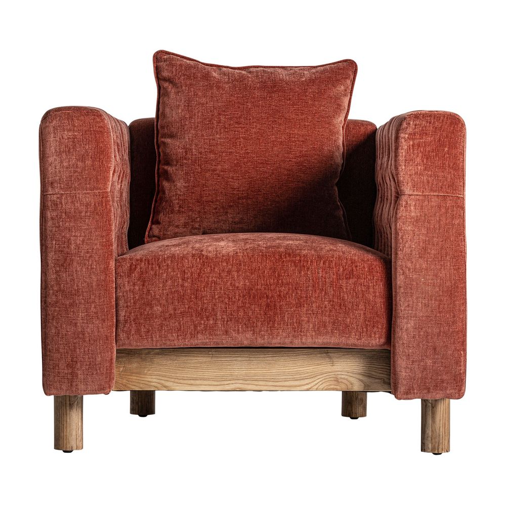 Armchairs - Burgundy polyester armchair in 87x88x80 cm - VICAL