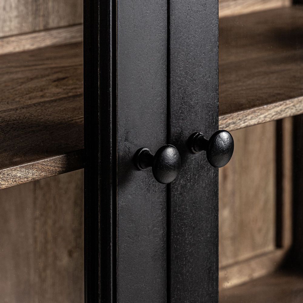 Armoires - Vitrine en bois de mangue noir en 135x40x210 cm - VICAL