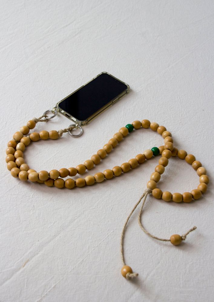 Travel accessories - Telephone cord, wooden beads, assorted - ENSEMBLE
