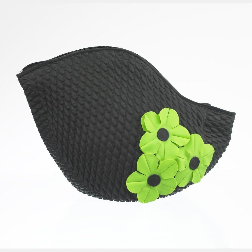 Bags and totes - Black Vintage 3 Flowers Swim Bag - KORES ACCESSORIES
