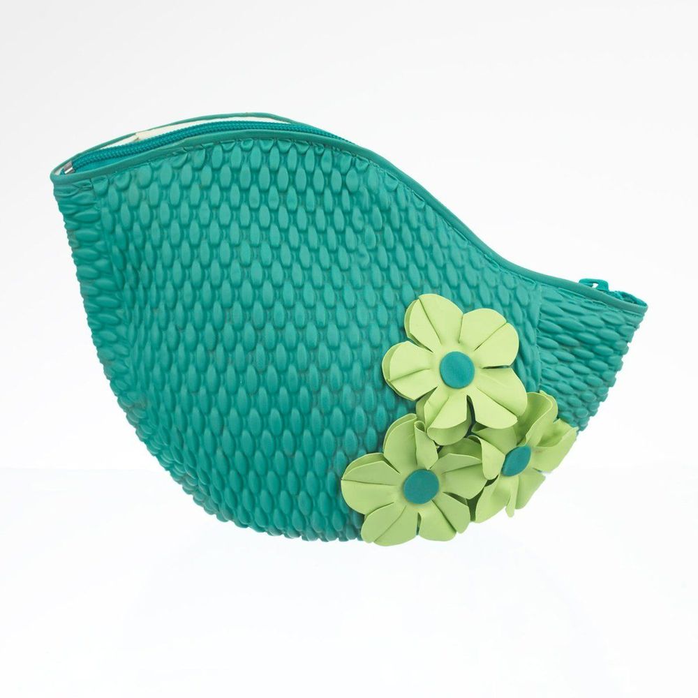 Bags and totes - Turquoise Vintage 3 Flowers Swim Bag - KORES ACCESSORIES
