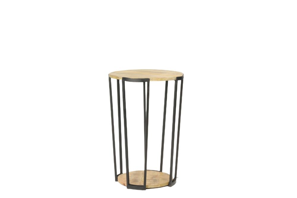 Bookshelves - Side table wood and iron, industrial style, 60 cm - JP2B DECORATION