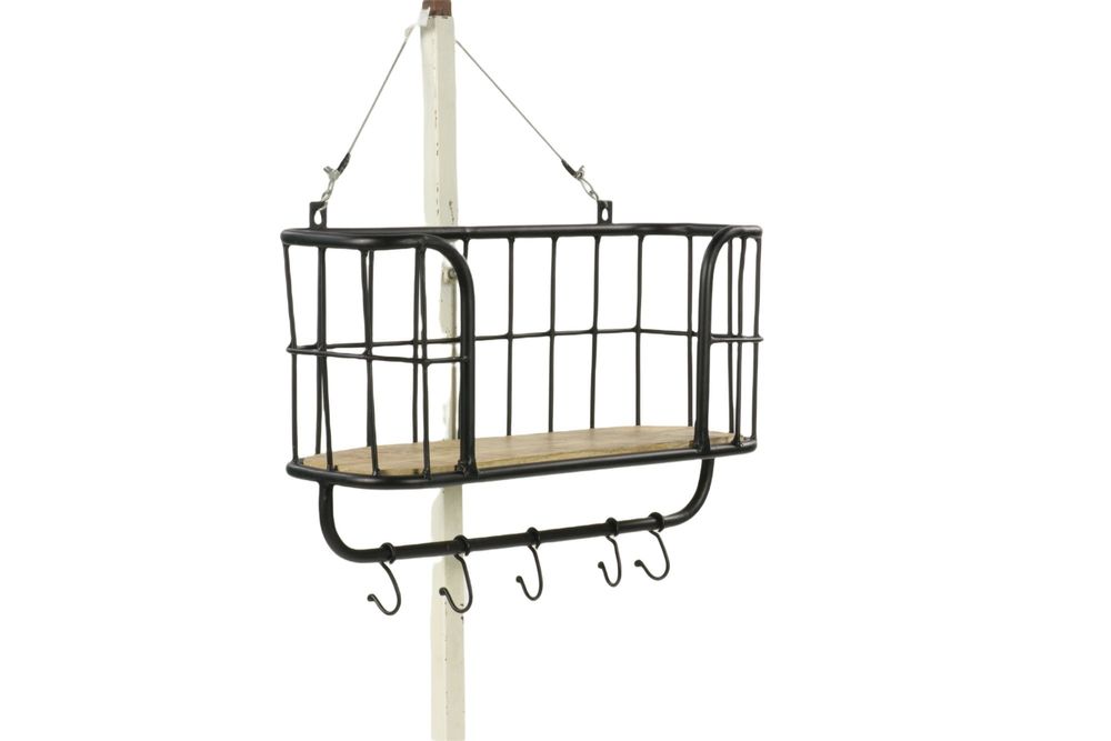 Etagères - Étagère murale bois et fer, 1 étagère, style industriel, 55 cm - JP2B DECORATION