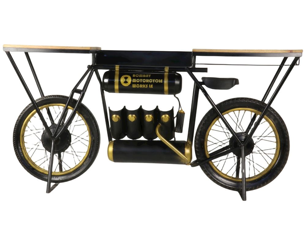 Sideboards - Motorcycle counter wood and iron, industrial style, 180 cm - JP2B DECORATION