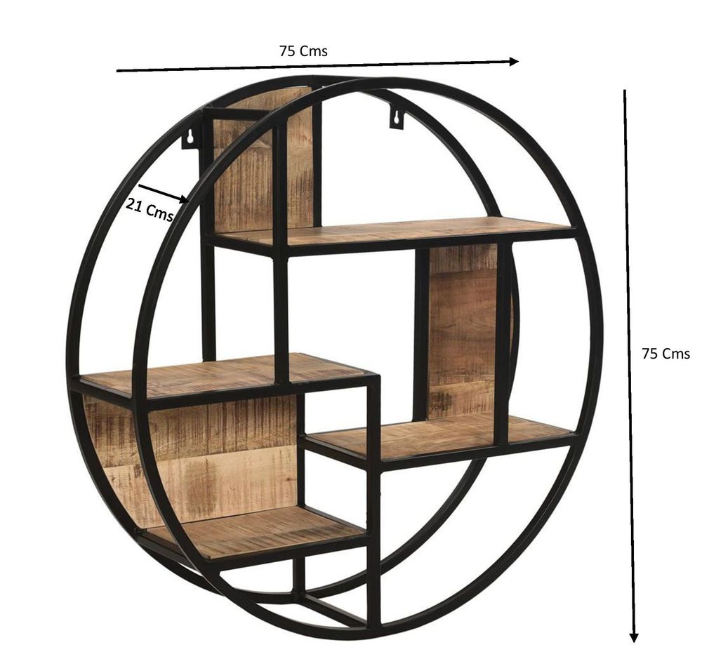 Etagères - Étagère murale bois et fer, 4 étagères, style industriel, 75 cm - JP2B DECORATION