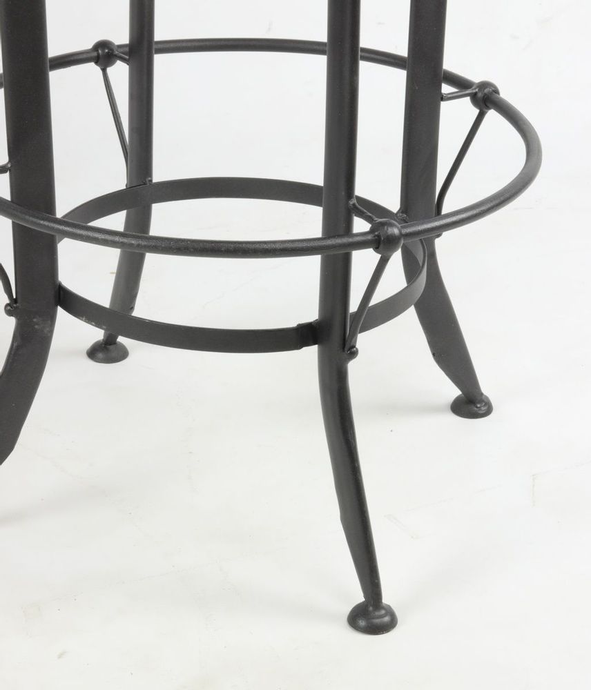 Stools for hospitalities & contracts - Industrial bar stool in mango wood and metal, adjustable seat - JP2B DECORATION