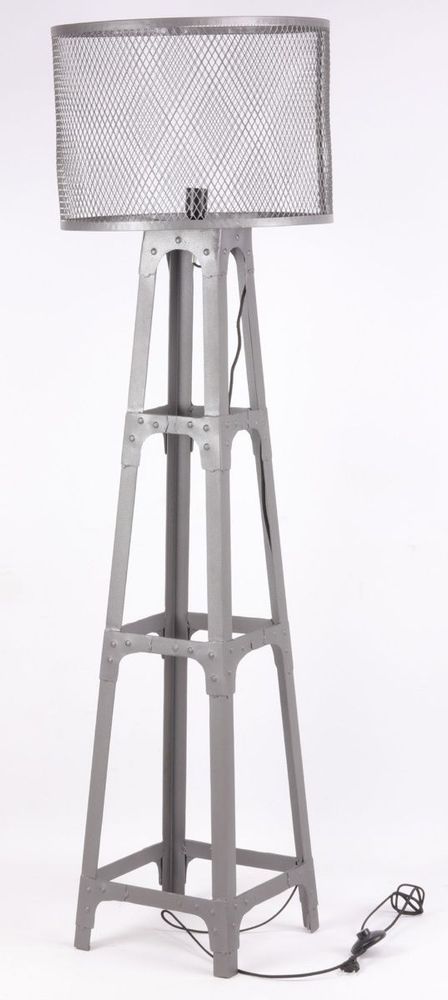 Table lamps - Industrial floor lamp in metal, 160 cm, gunmetal color - JP2B DECORATION