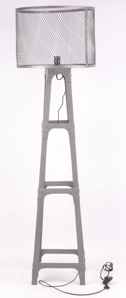 Table lamps - Industrial floor lamp in metal, 160 cm, gunmetal color - JP2B DECORATION