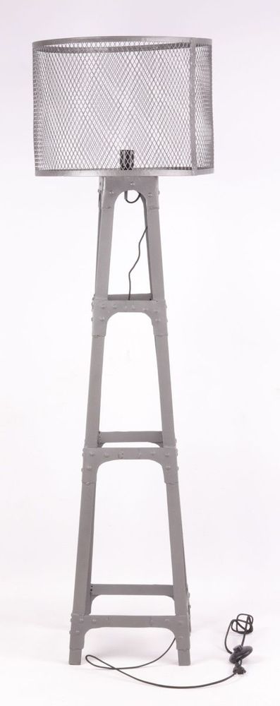 Table lamps - Industrial floor lamp in metal, 160 cm, gunmetal color - JP2B DECORATION
