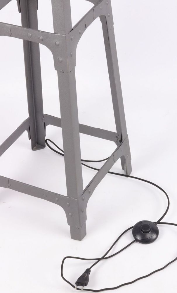 Table lamps - Industrial floor lamp in metal, 160 cm, gunmetal color - JP2B DECORATION