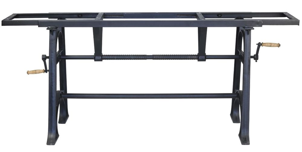 Dining Tables - Crank table base in black metal, adjustable extension - JP2B DECORATION