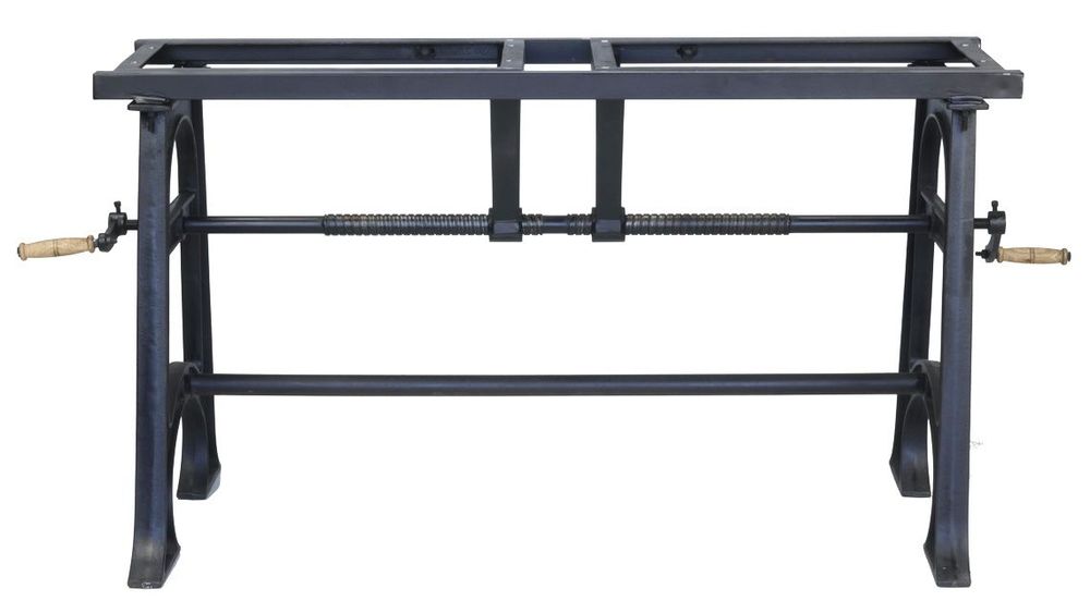 Dining Tables - Crank table base in black metal, adjustable extension - JP2B DECORATION