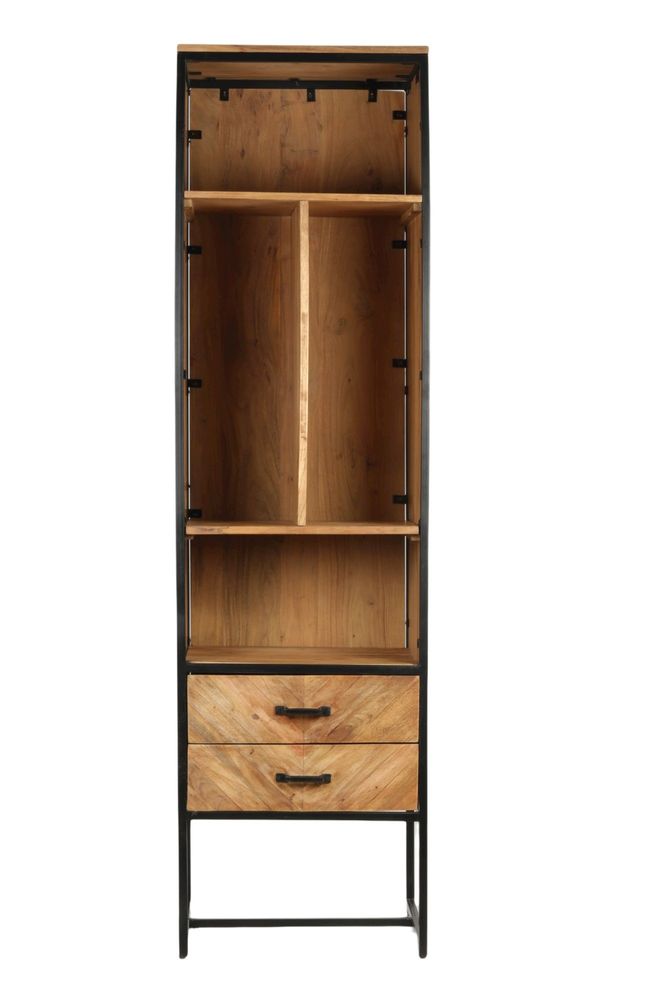 Etagères - Étagère industrielle en bois et fer, 2 étagères, 2 tiroirs - JP2B DECORATION