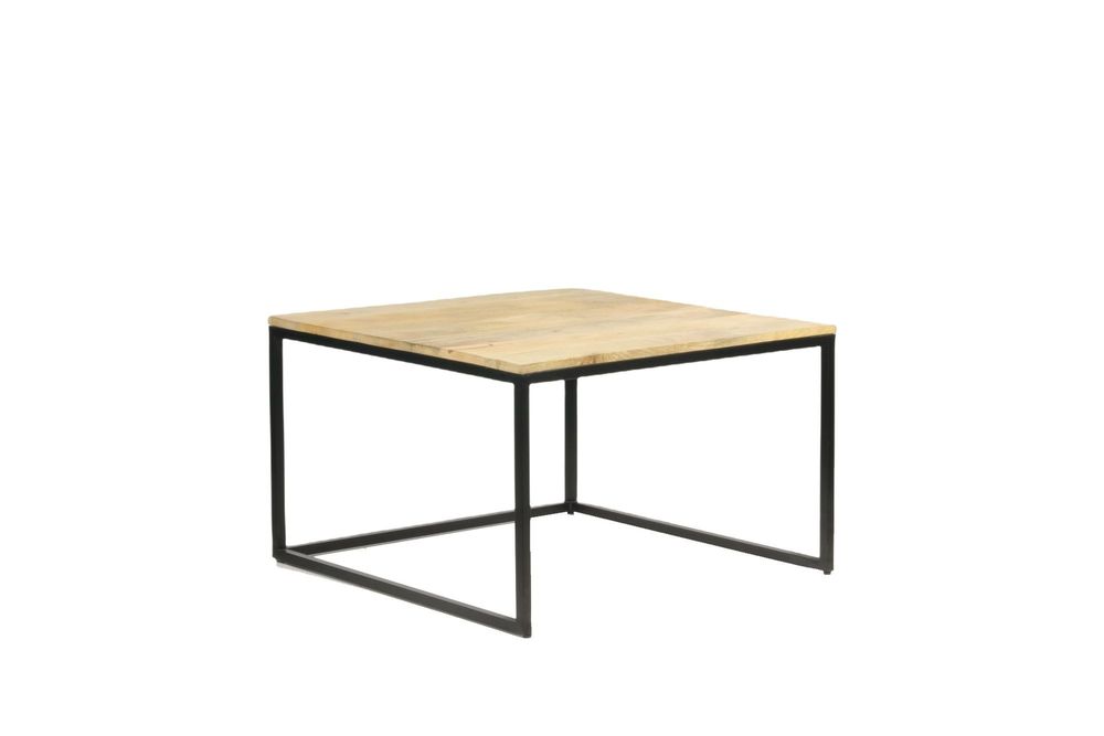 Tables basses - Table basse industrielle en bois de manguier et fer, 90x90 cm - JP2B DECORATION
