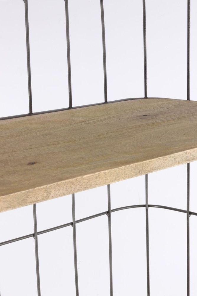 Buffets - Étagère industrielle en bois de manguier et métal, 5 étagères, sur roulettes - JP2B DECORATION