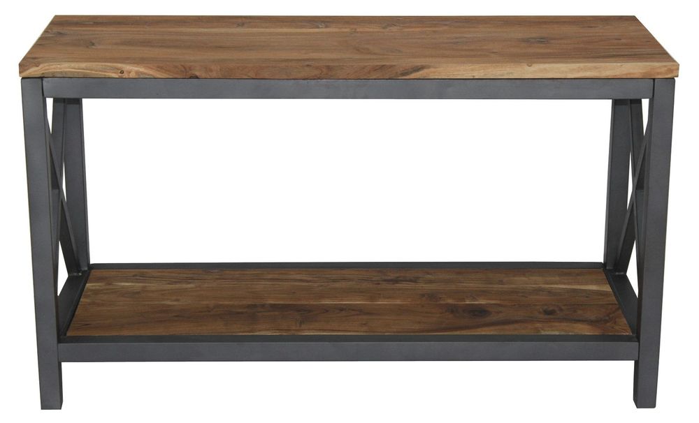 Console table - Industrial console in acacia wood and metal, 122 cm - JP2B DECORATION
