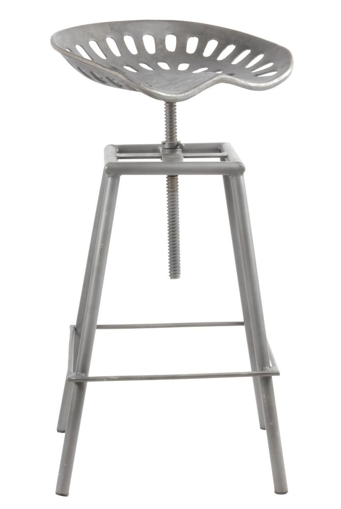 Stools for hospitalities & contracts - Industrial bar stool in metal, height-adjustable seat - JP2B DECORATION