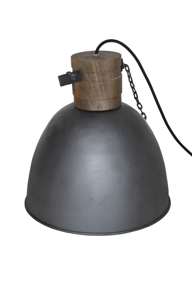 Lampes de table - Suspension industrielle en métal et bois de manguier, 45 cm - JP2B DECORATION