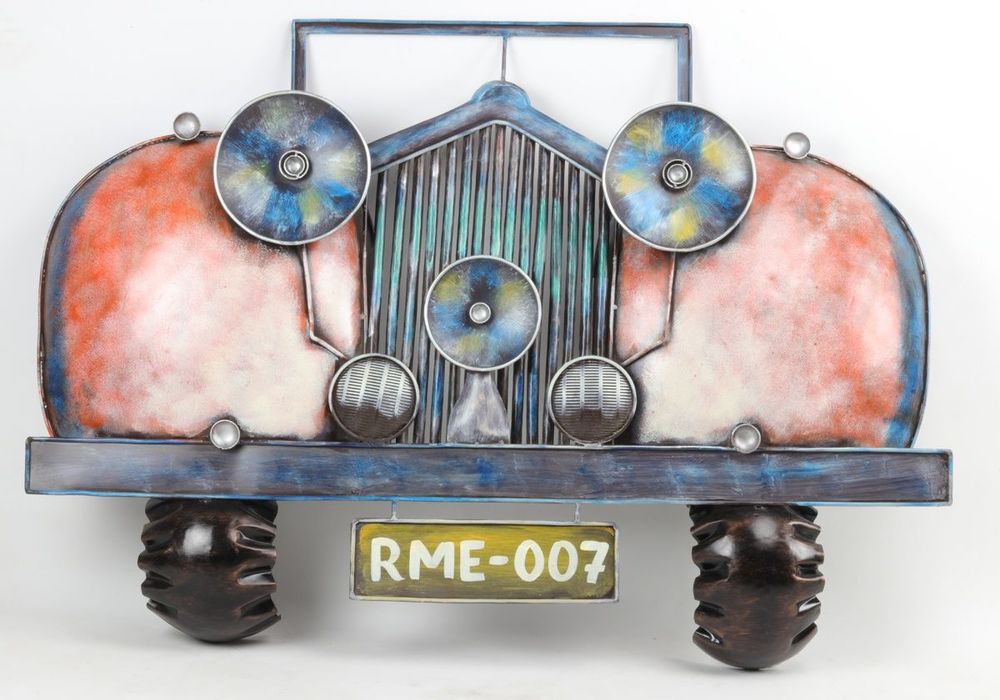 Paintings - Industrial wall decor Car in metal, 126 cm - JP2B DECORATION