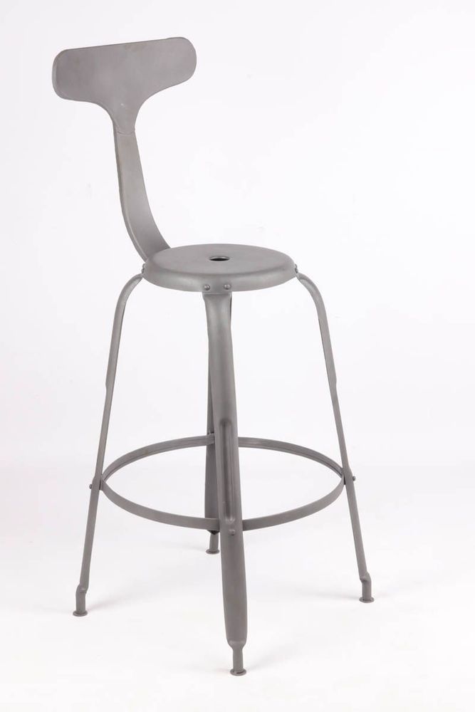 Lawn chairs - Industrial metal stool, 85 cm height, gunmetal color - JP2B DECORATION