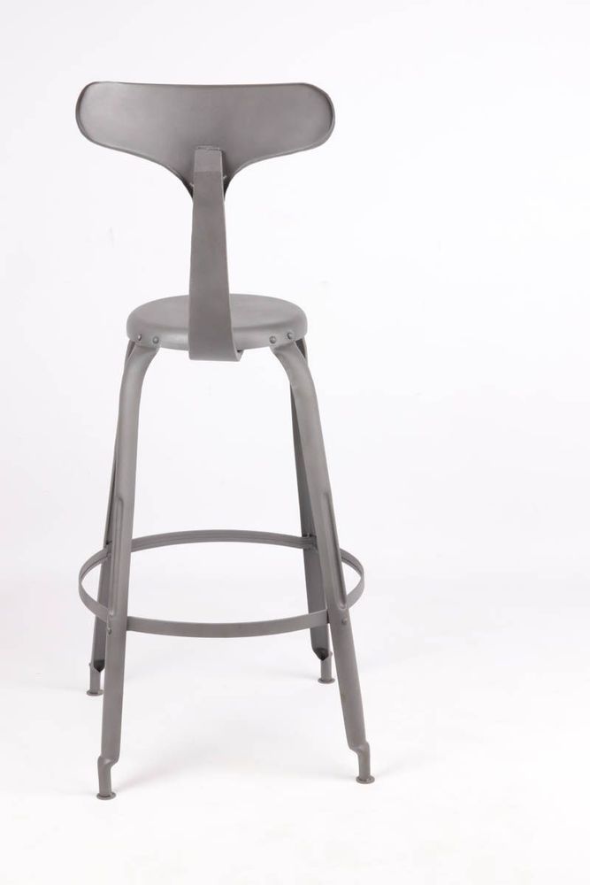 Lawn chairs - Industrial metal stool, 85 cm height, gunmetal color - JP2B DECORATION