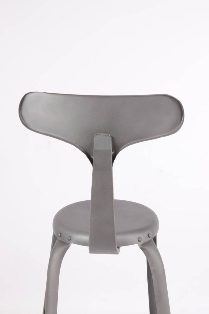Lawn chairs - Industrial metal stool, 85 cm height, gunmetal color - JP2B DECORATION