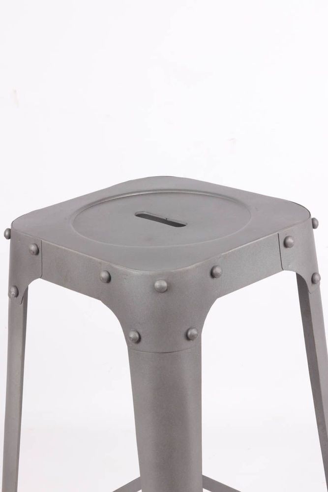 Stools for hospitalities & contracts - Industrial bar stool in metal, 76 cm height, gunmetal color - JP2B DECORATION