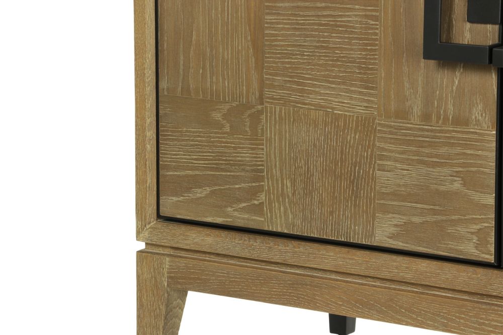 Buffets - Meuble en bois cérusé avec étagère, 97x45 cm, style naturel - JP2B DECORATION