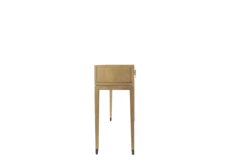 Consoles - Console en chêne cérusé et noir, 4 tiroirs, 160x40 cm - JP2B DECORATION