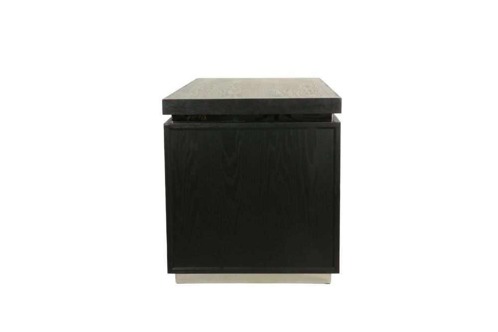 Bureaux - Bureau en chêne noir et chrome, 150x70 cm, style moderne - JP2B DECORATION