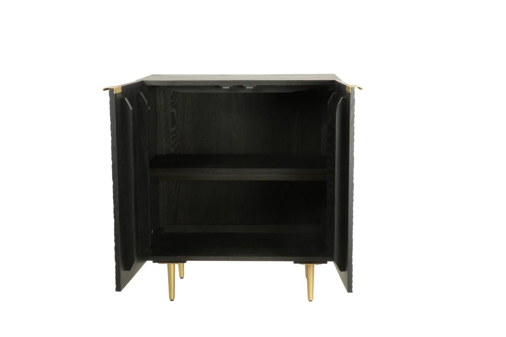 Sideboards - 2-door black oak sideboard, 71x40 cm, embossed style - JP2B DECORATION