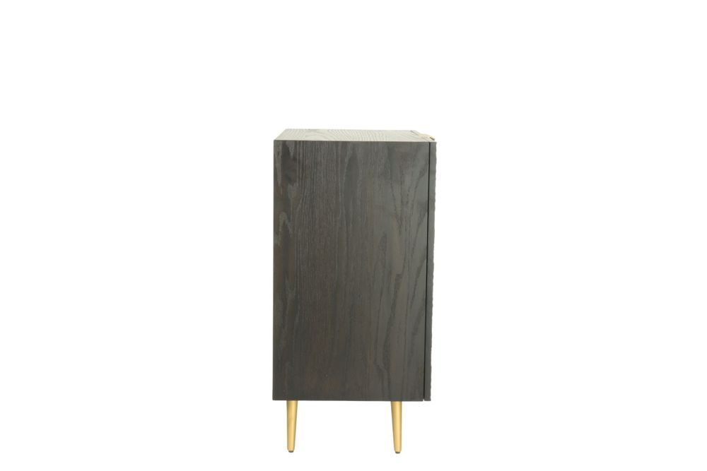 Sideboards - 2-door black oak sideboard, 71x40 cm, embossed style - JP2B DECORATION