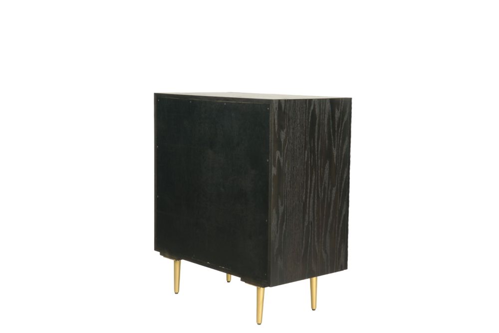 Sideboards - 2-door black oak sideboard, 71x40 cm, embossed style - JP2B DECORATION