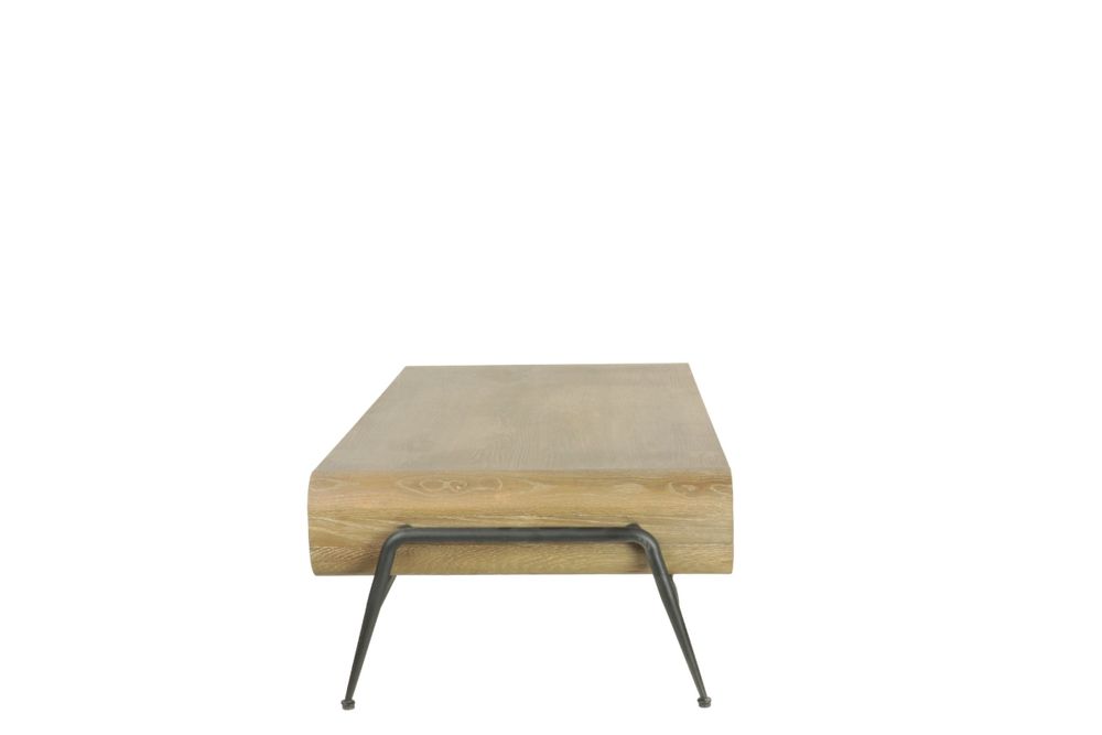 Tables basses - Table basse en chêne cérusé, 140x70 cm, style naturel - JP2B DECORATION